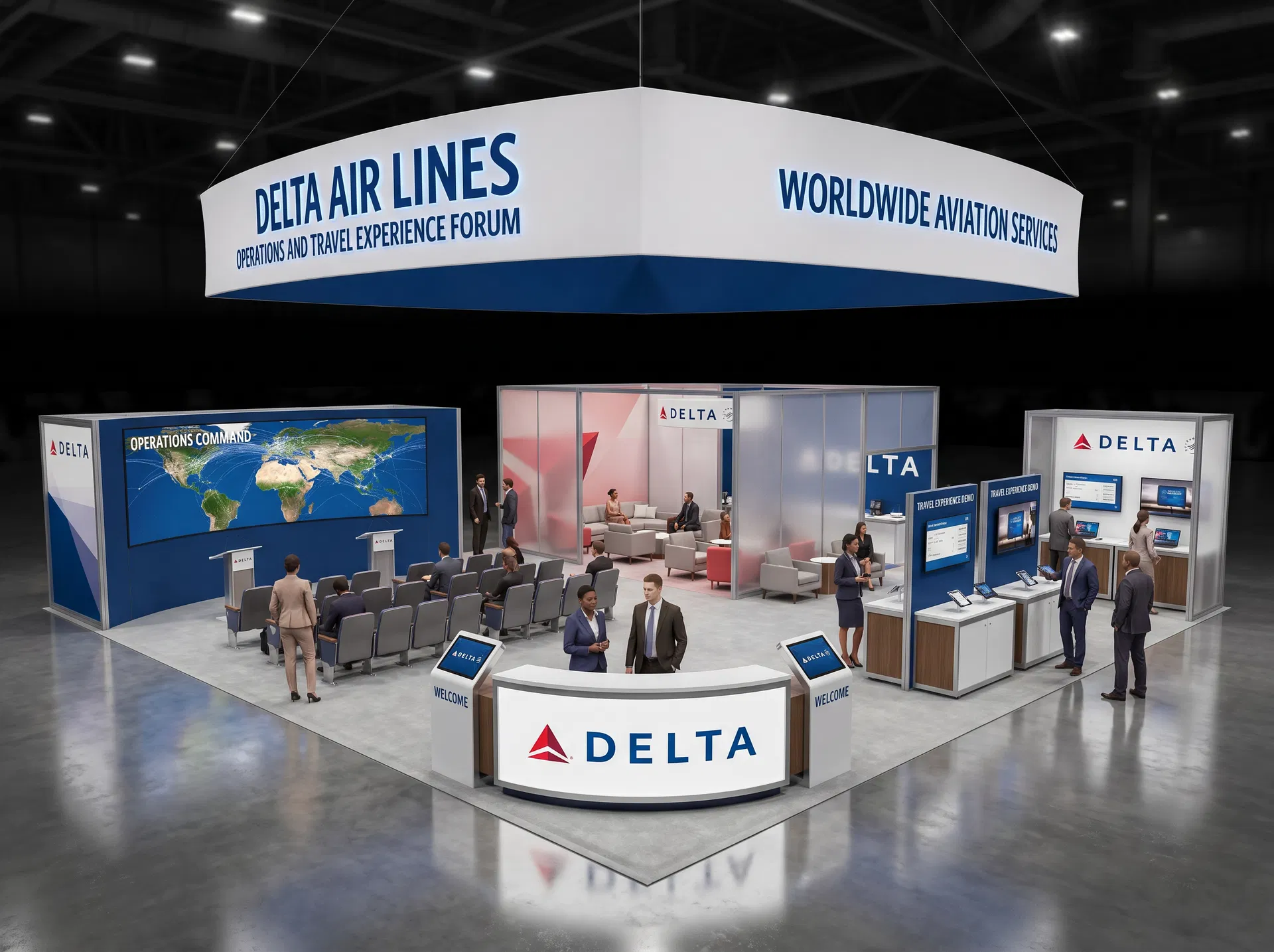 50 x 50 Orlando Trade Show Exhibit Rental 22