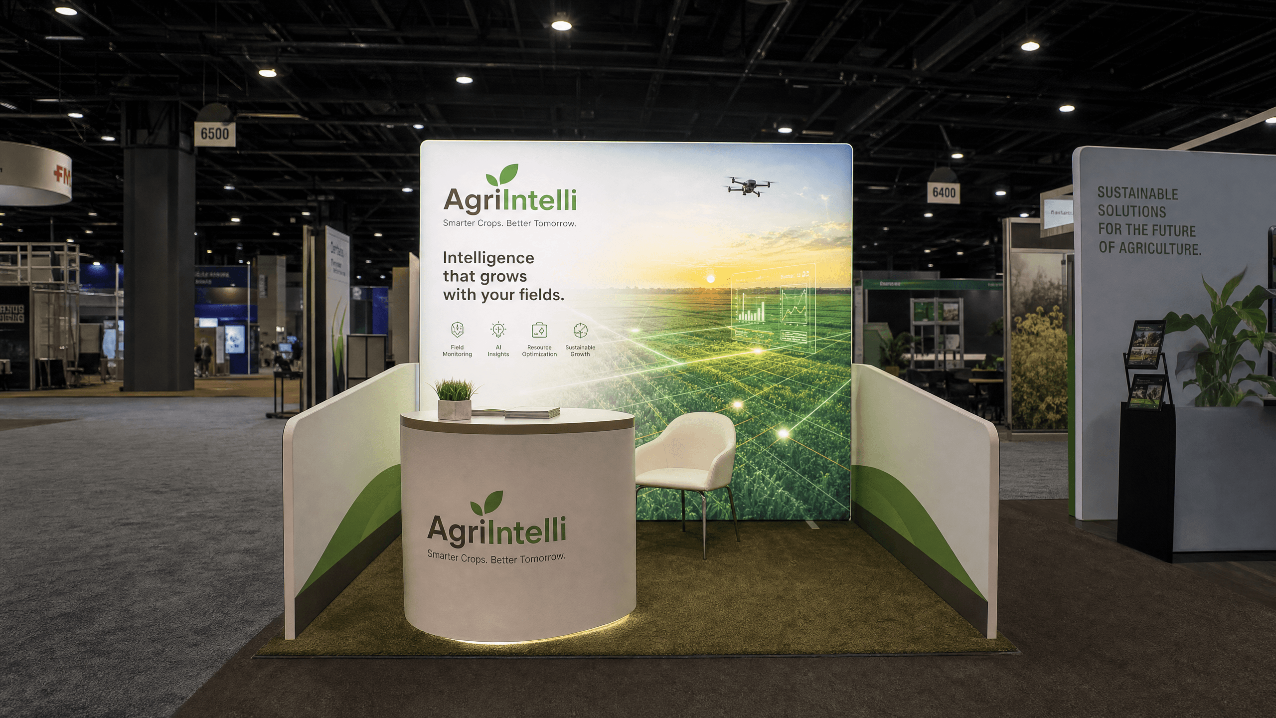 World Ag Expo 10x10 LED Trade Show Exhibit for AgTech Brands