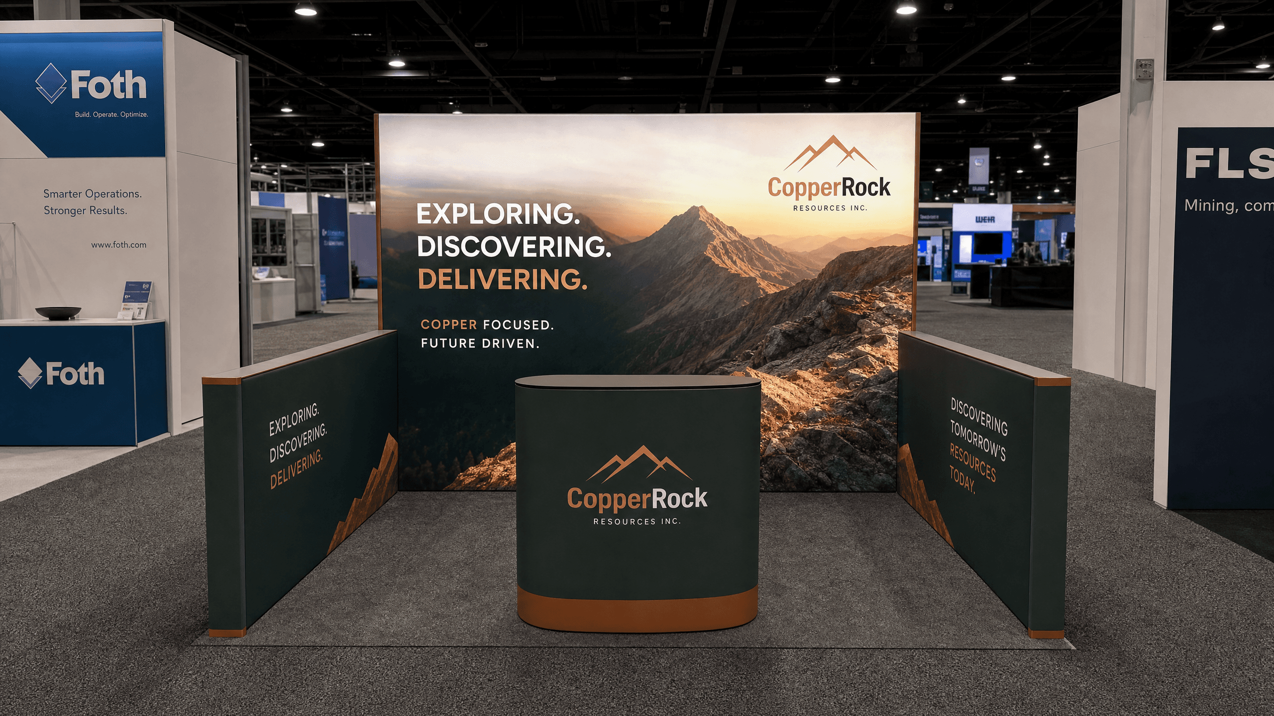 MINExpo 10x10 LED Backwall Exhibit for Mining Companies