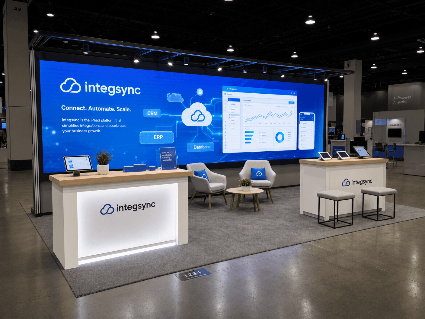 10x30 LED Trade Show Exhibit for Finovate in Las Vegas