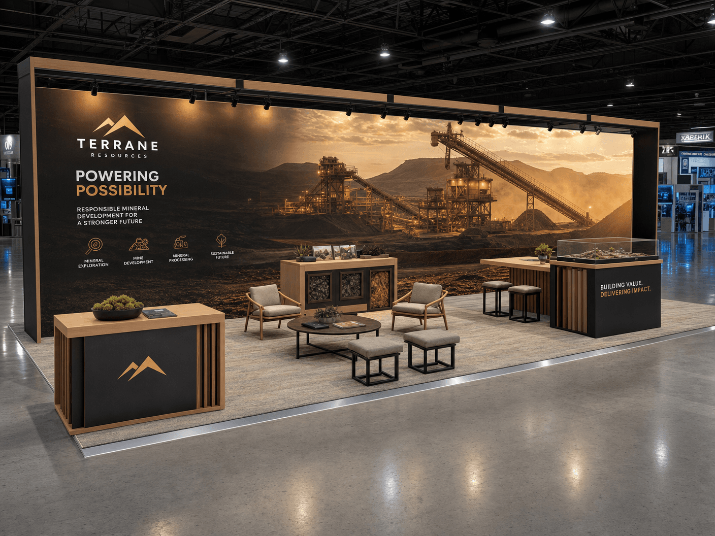 NBAA-BACE 10x30 LED Video Wall Exhibit – Industry Companies