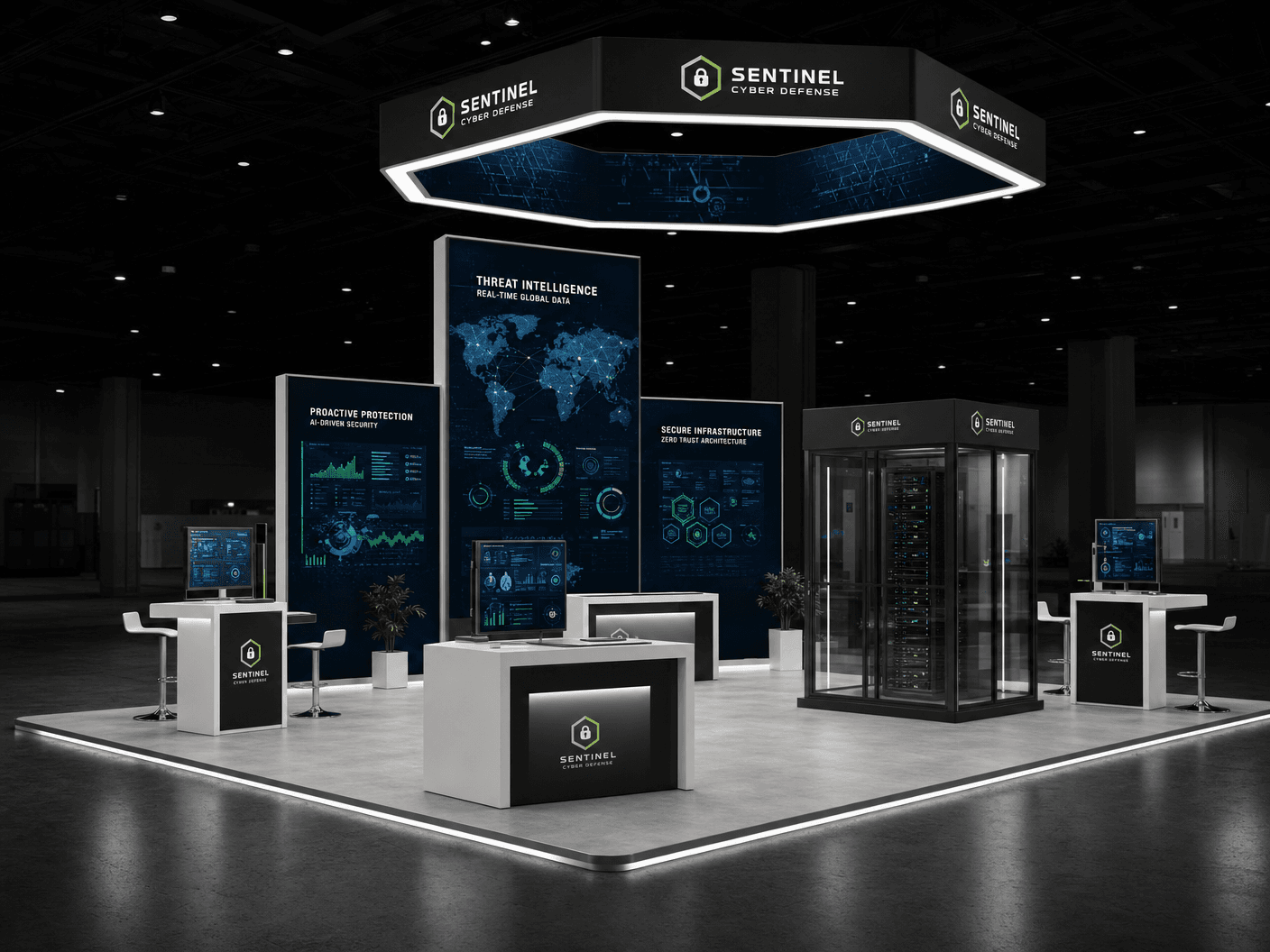 RSA Conference LED Display Exhibit – 20x20 Cybersecurity Firms