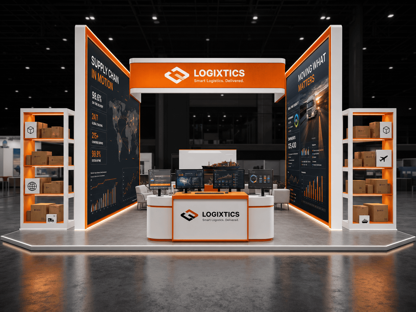 MODEX 20x20 LED Backwall Exhibit for Logistics Companies