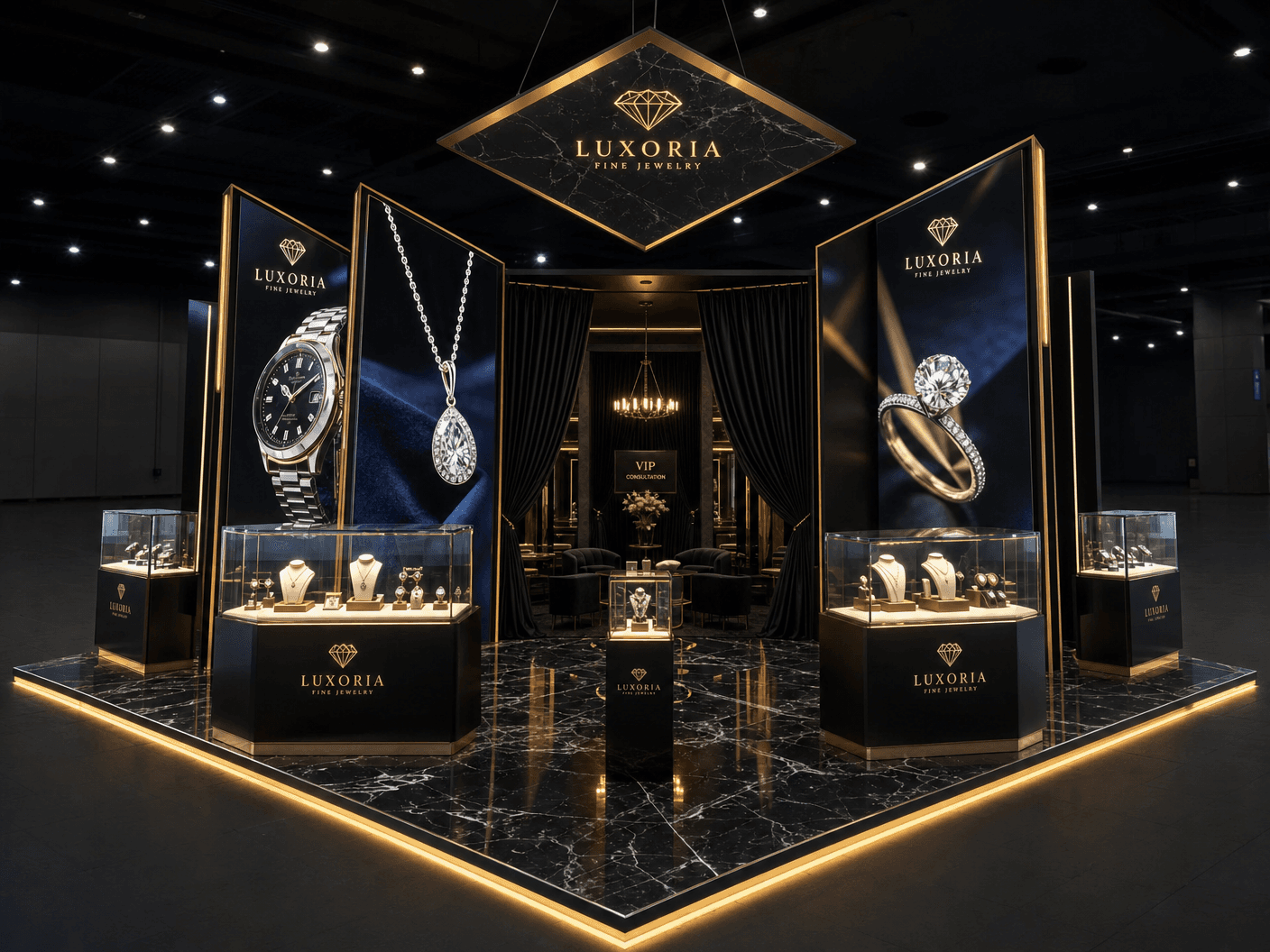 JCK Las Vegas 20x20 LED Panel Exhibit for Jewelry Brands