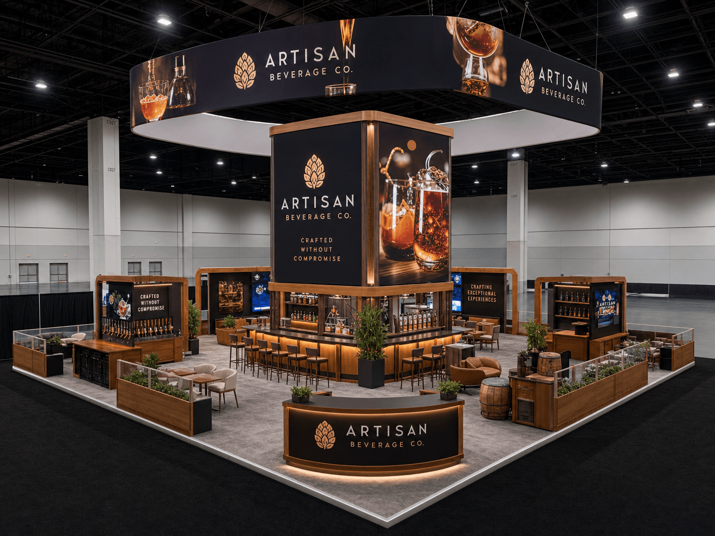 SupplySide West 20x40 LED Technology Exhibit for Beverage Brands