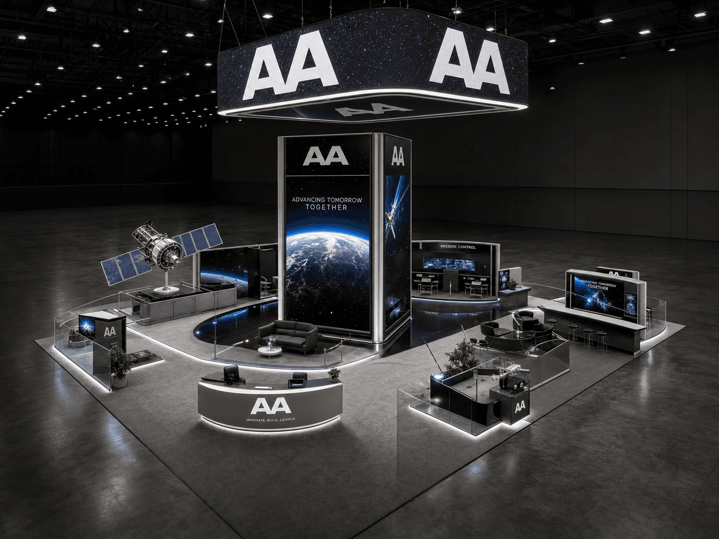 NBAA-BACE 50x50 LED Technology Exhibit for Aerospace Firms