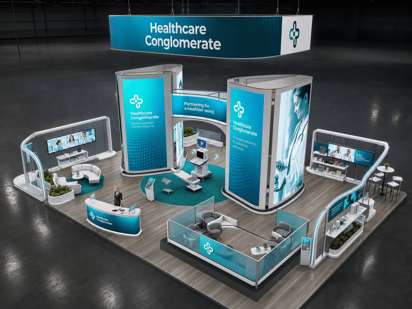 ASCO LED Video Wall Exhibit – 50x50 Healthcare Innovators