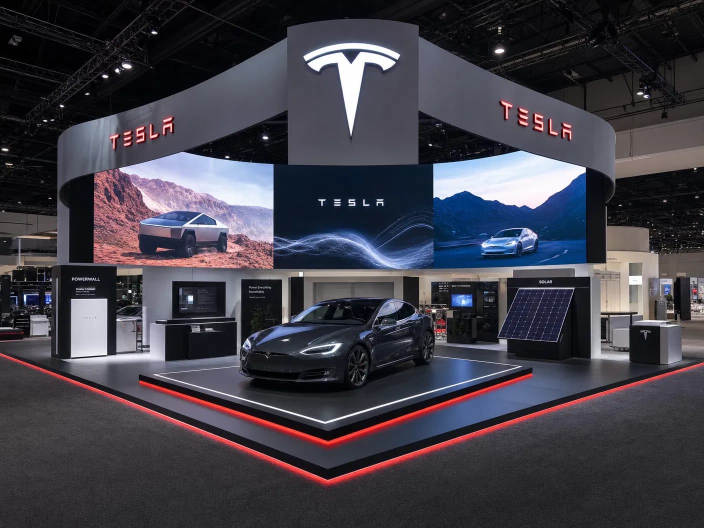 SEMA LED Video Wall Exhibit – 30x30 EV Companies