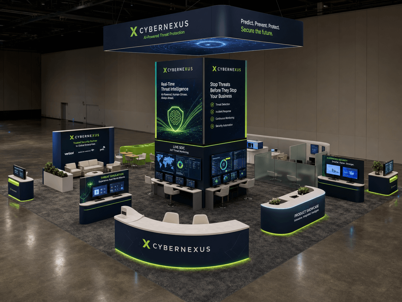 NBAA-BACE 30x40 LED Trade Show Exhibit – Aerospace Brands