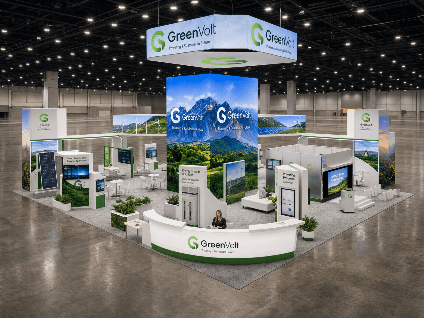 Solar Power International 40x40 LED Trade Show Exhibit for Solar Companies