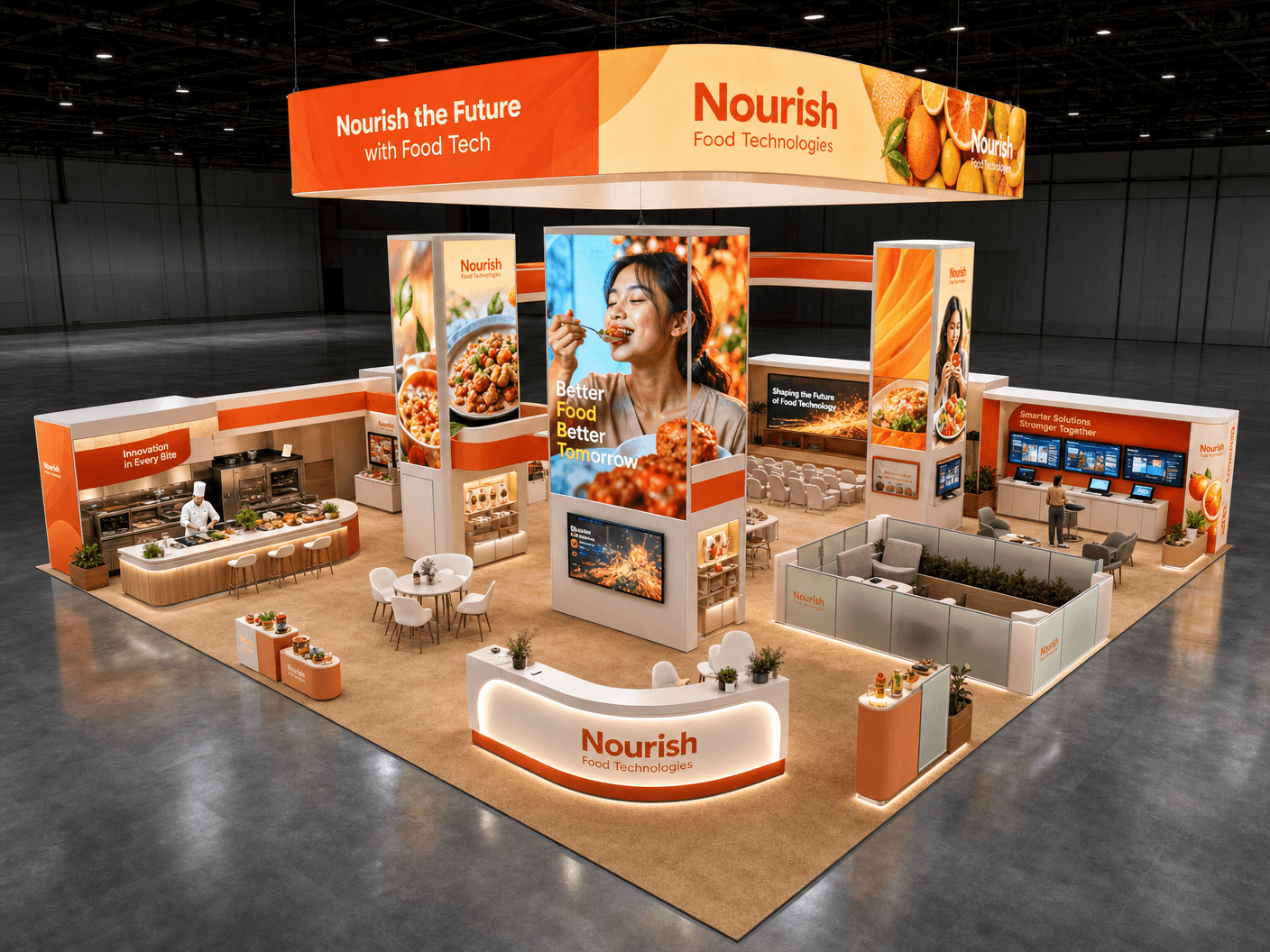 Natural Products Expo 40x40 LED Backwall Exhibit for Food & Beverage Brands