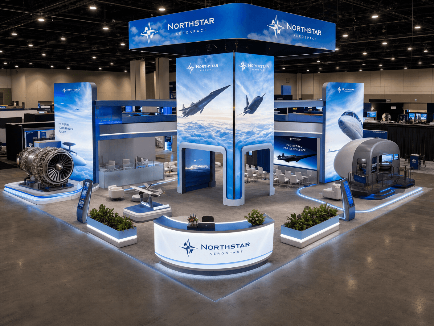 Paris Air Show LED Panel Exhibit – 40x40 Aerospace Firms