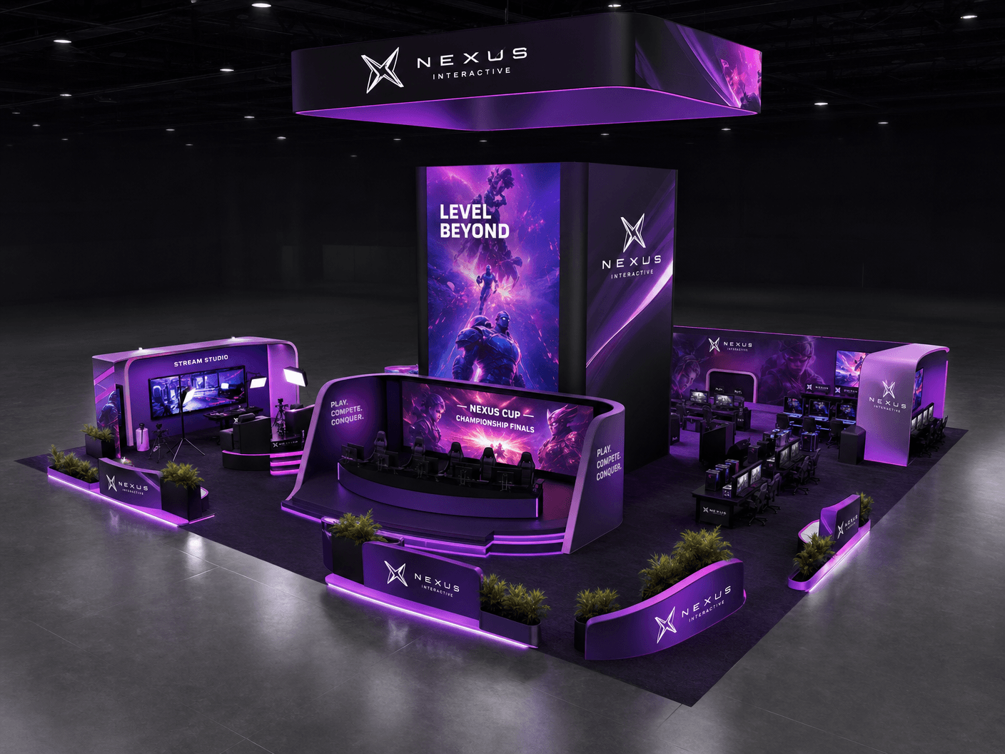30x30 LED Exhibit Rental for World of Concrete Orlando