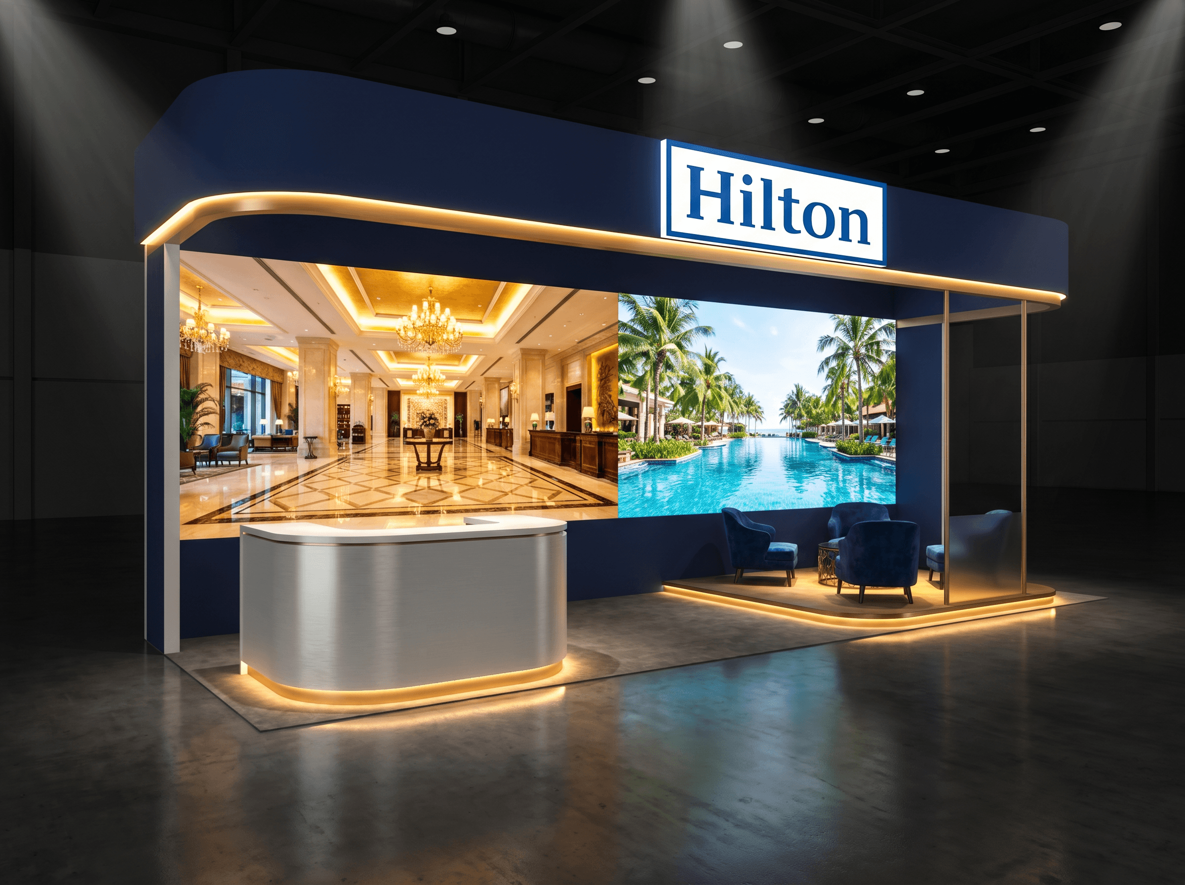 HD Expo 10x20 Immersive LED Exhibit for Hospitality Brands