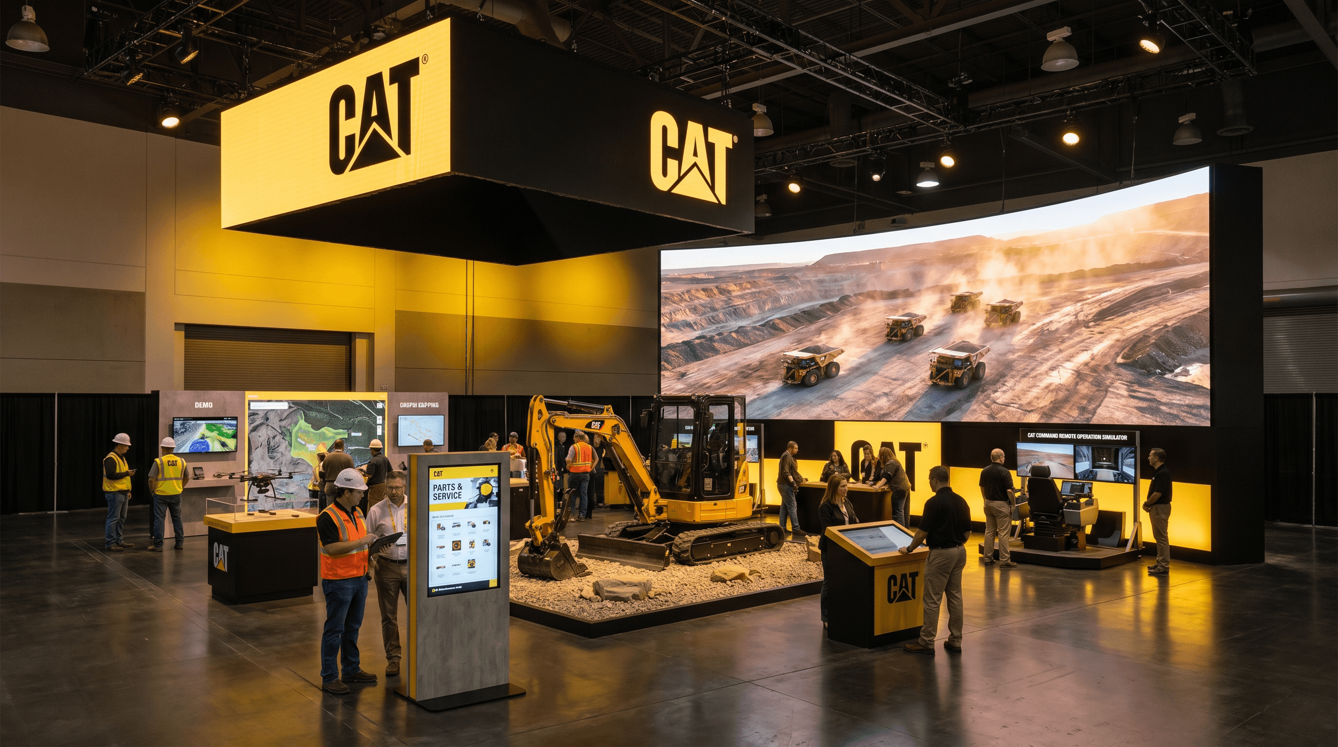30x30 LED Rental Exhibit for MINExpo Heavy Equipment
